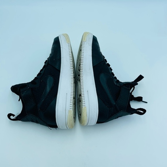 Nike Air Force 1 Leather Black Sneakers High stop 6 - Picture 6 of 11